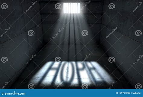 Sunshine Shining in Prison Cell Window Stock Illustration ...