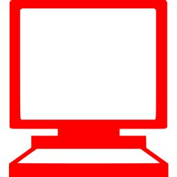 Red computer 4 icon - Free red display icons