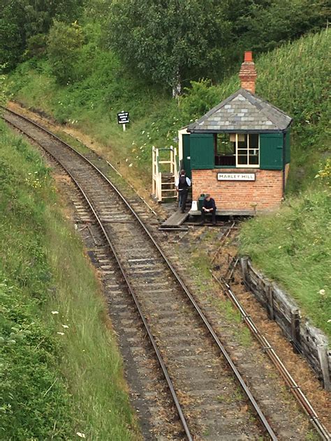 Signal box At Marley Hill Yard on the Tanfield Railway near Beamish Gateshead NE16 5ST UK ...