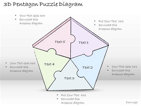 1814 Business Ppt Diagram 3D Pentagon Puzzle Diagram Powerpoint ...