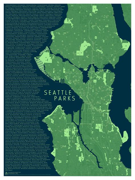 Seattle City Parks Map - Etsy