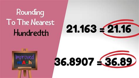 Rounding Decimals To The Nearest Hundredth - YouTube