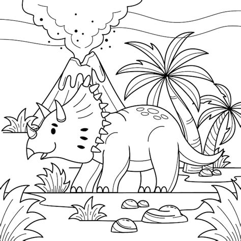 Premium Vector | Hand drawn dinosaur coloring book illustration