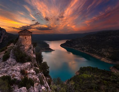 nature, Landscape, Sunset, Lake, Church, Old, Sky, Clouds, Forest, Mountain, Water, History ...