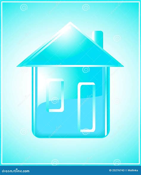 Pure House Silhouette on Blue Background Stock Vector - Illustration of ...