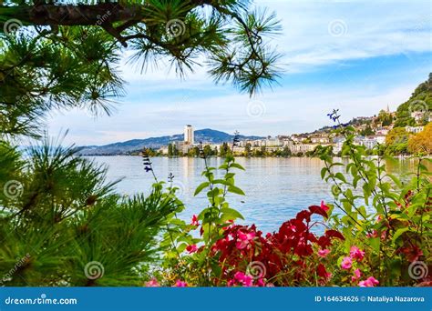 Montreux and Lake Geneva, Switzerland Stock Photo - Image of europe, calm: 164634626