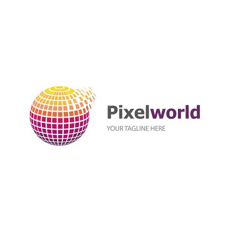 Premium Vector | Pixel world logo