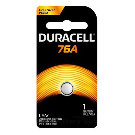 1-Card Duracell PX76A / 76A (AG13, L1154, A76, LR44) Button Battery ...