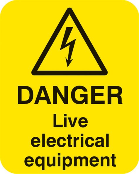 Danger Live Electrical Equipment Sheet Of 25 Labels 40x50mm (UK ...