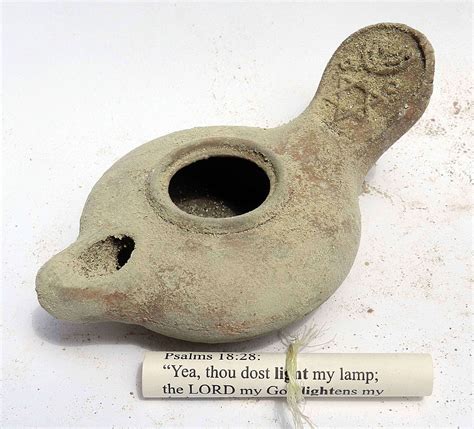 Antique Ancient Biblical Oil lamp Jerusalem Holy Land pottery Clay W Menorah | eBay