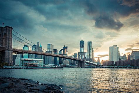 NYC skyline in the sunset v1 Photograph by Hannes Cmarits