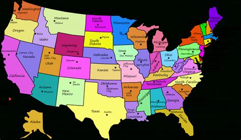 Printable Map With States And Capitals