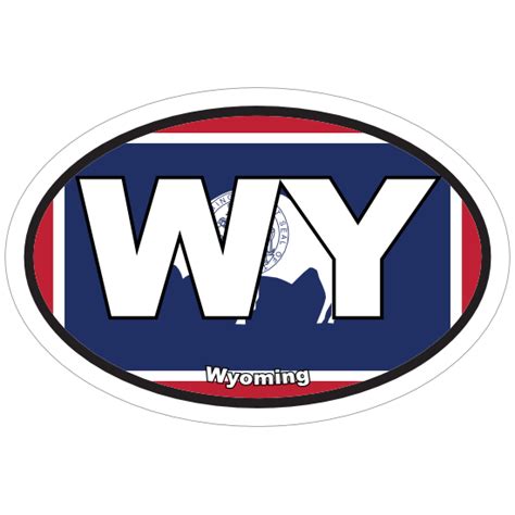 Wyoming Wy State Flag Oval Sticker