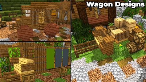 8 Minecraft 1.14 Medieval Cart & Wagon Designs - YouTube