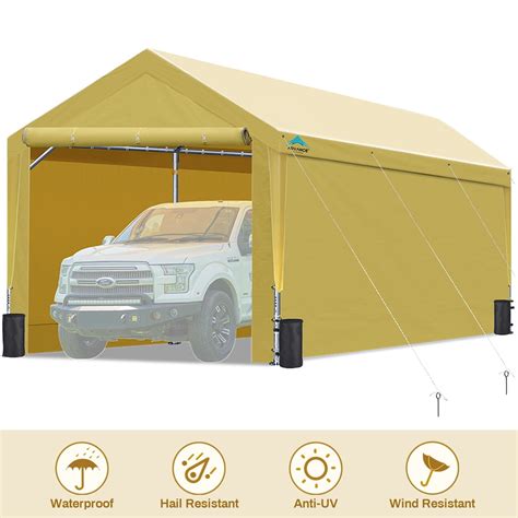 ADVANCE OUTDOOR 12'x20' Steel Carport Extra Large Heavy Duty with ...