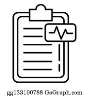 4 Ekg Pulse With Checklist Line Style Clip Art | Royalty Free - GoGraph