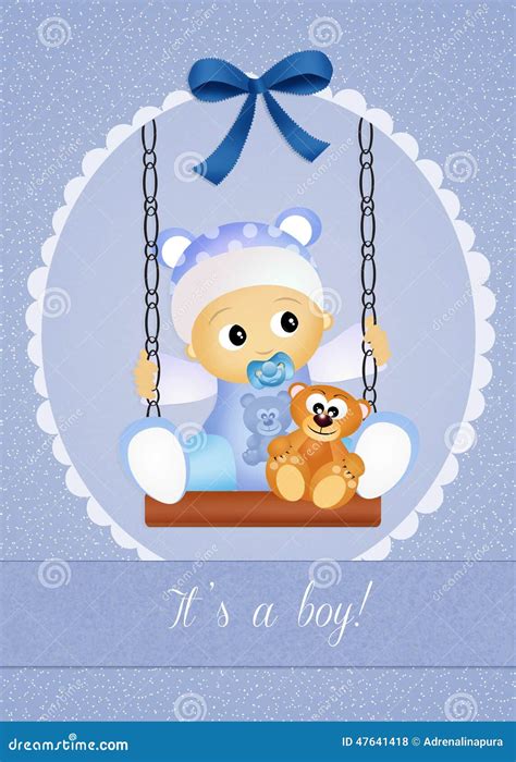 Baby birth announcement stock illustration. Illustration of cartoon - 47641418