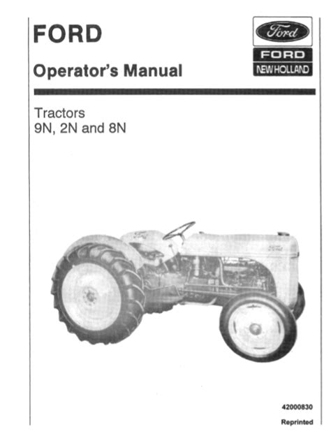 New Holand Ford 9N 2N 8N Tractor Operator's Manual_42000830