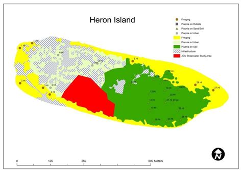 A map of Heron Island showing the strata and randomly positioned points. | Download Scientific ...