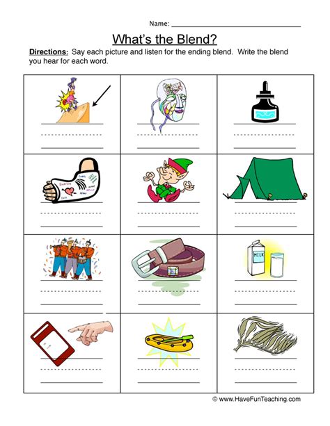 Final Consonant Blends Worksheets