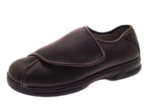 Mens Diabetic Comfort Shoes Extra Wide Fit Adjustable Velcro Shoes Size ...