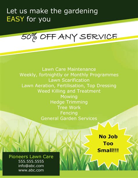 Printable Free Lawn Care Flyer Templates Word