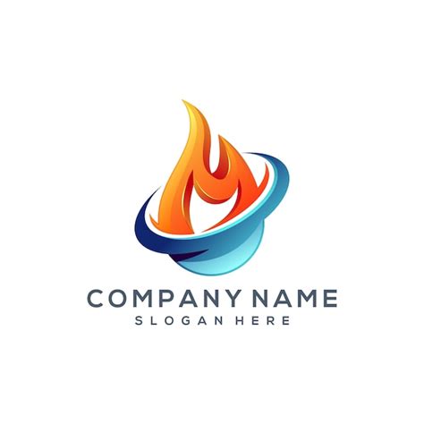 Fire water logo design | Premium Vector