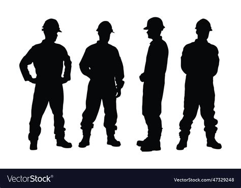 Construction workers wearing uniforms Royalty Free Vector