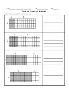 Distributive Property with Area Models by Making Math Amusing | TPT