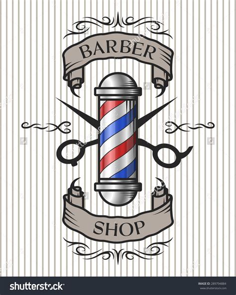 stock-vector-barber-shop-emblem-barber-pole-scissors-and-ribbon-for-text-in-an-old-vintage-style ...