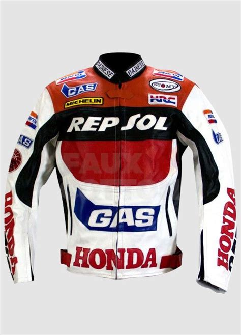 Honda Repsol Racing Motorcycle Leather Jacket | Leather motorcycle ...