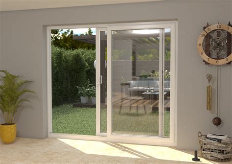 2100mm UPVC White Sliding Doors RH Sliding / LH Fixed UPVC Sliding Door