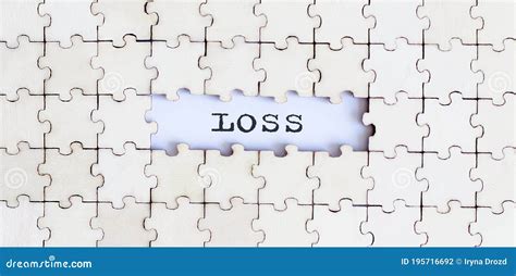 LOSS .Business Concept. White Puzzle Pieces with Different Phrases on the White Background, Top ...