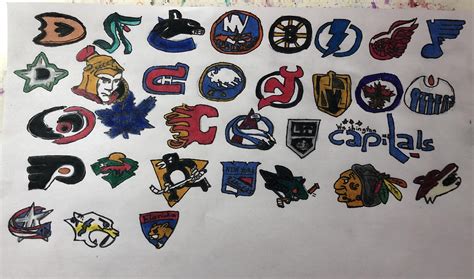 I drew the logos of the Current NHL teams! I hope you like it! : r/nhl