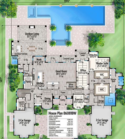 Spacious Mediterranean Beach Home Plan - 86081BW | Architectural ...