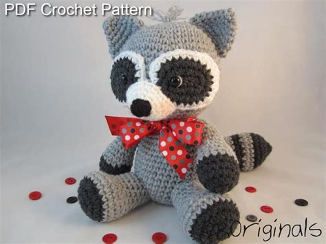 Raccoon Stuffed Animal, Stuffed Animal Patterns, Stuffed Animals, Crochet Wolf, Crochet Animals ...