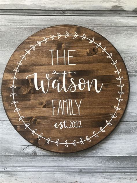 Last Name Sign, Family Sign, Home Decor, Wood Circle Sign, Farmhouse ...