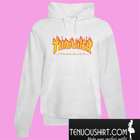 White Thrasher Flame Hoodie