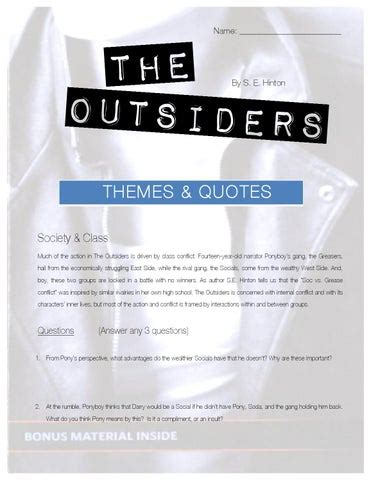 The outsiders themes by Mr K - Issuu