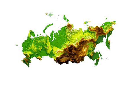 Russia Map Shaded relief Color Height map 3d illustration 27243758 PNG