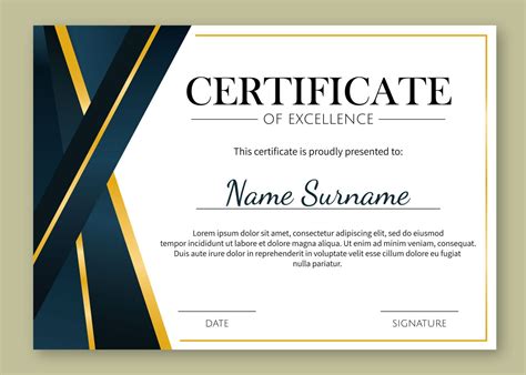 Certificate Of Excellence Template Free Download with Free Certificate Of Excellence Te ...