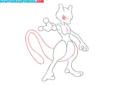 How to Draw Mewtwo - Easy Drawing Tutorial For Kids