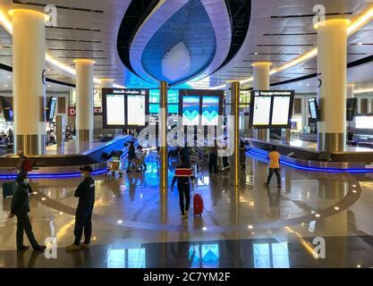 Muscat, Oman - February 9, 2020: Interior of new terminal at Muscat International Airport ...