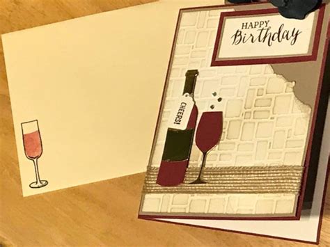 Birthday Card Wine Themed Birthday Card Wine Bottle and - Etsy