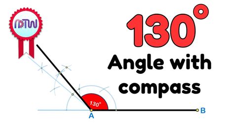 How to construct a 130 degree angle using a compass - YouTube