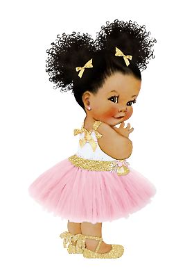 Afro Puff Baby Edible Cake Topper A4 Pink and Gold | eBay