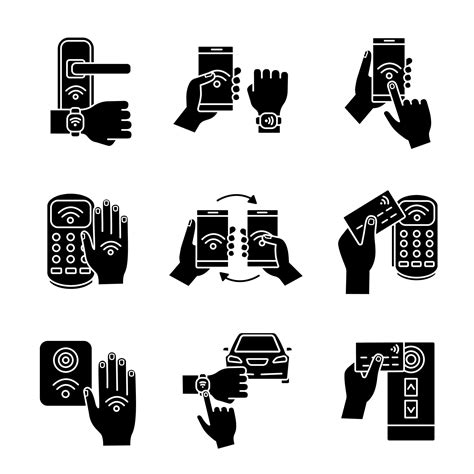 NFC technology glyph icons set 3769642 Vector Art at Vecteezy