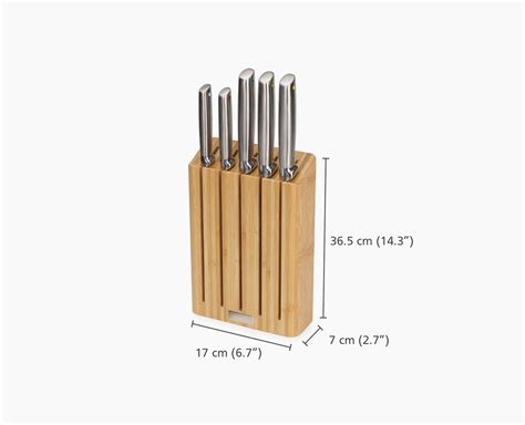 5-Piece Bamboo Knife Block Set | Joseph Joseph EU