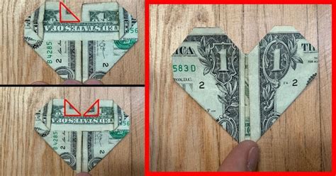 Easy Dollar Bill Origami Heart: 6 Step Fold (Video & Pics)