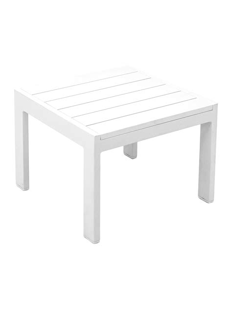 White Aluminum End Table - Sunbrite Outdoor Furniture